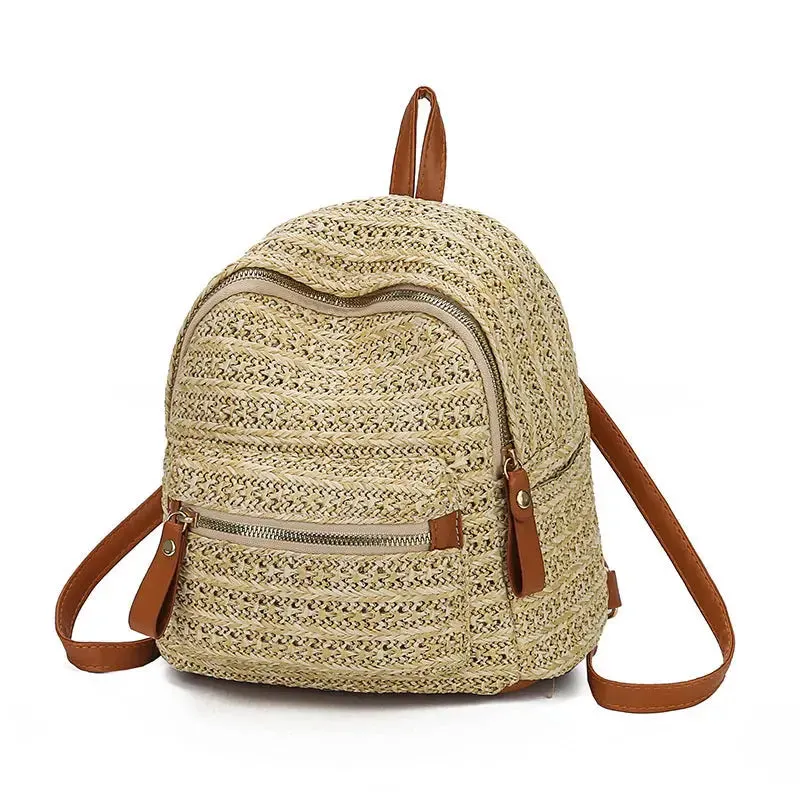 Eco-friendly Straw woven backpack