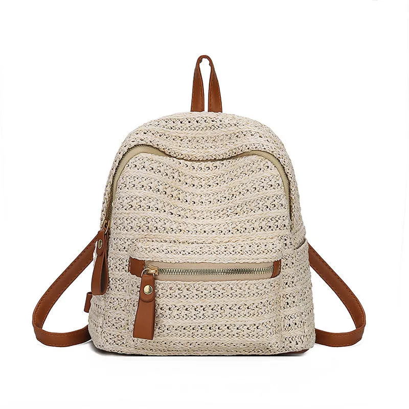 Eco-friendly Straw woven backpack