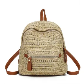 Eco-friendly Straw woven backpack