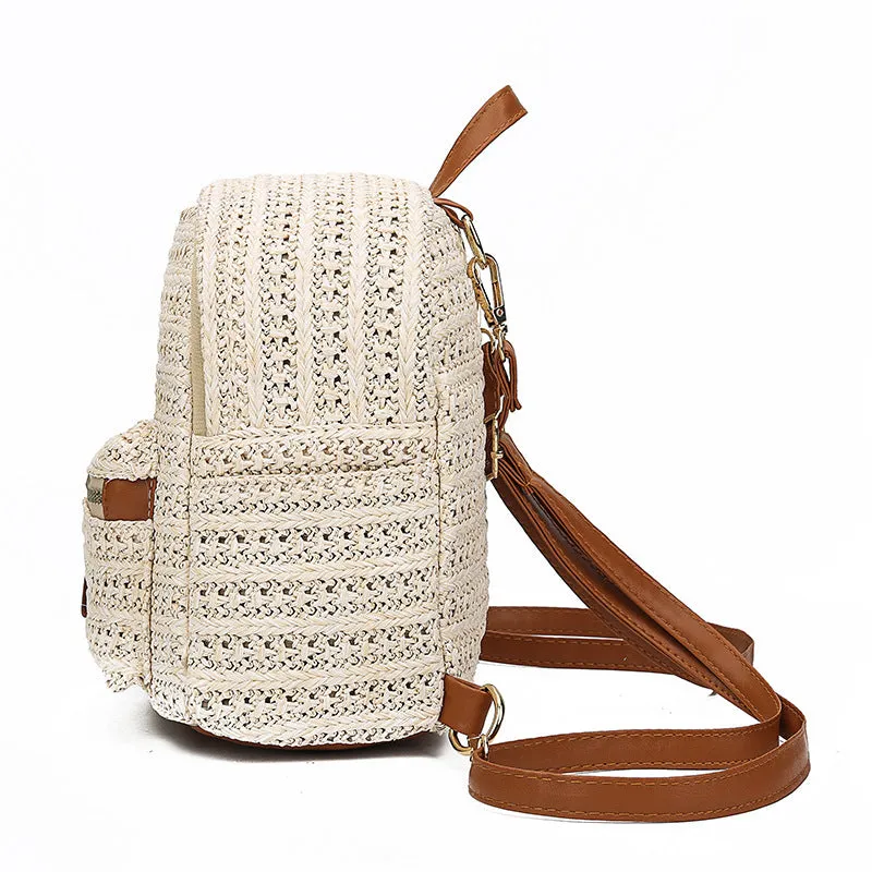 Eco-friendly Straw woven backpack