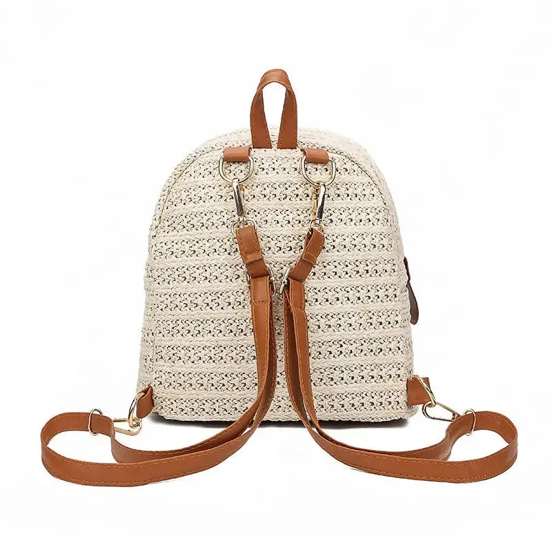 Eco-friendly Straw woven backpack