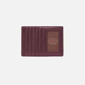 Euro Slide Card Case In Metallic Leather - Frosted Plum