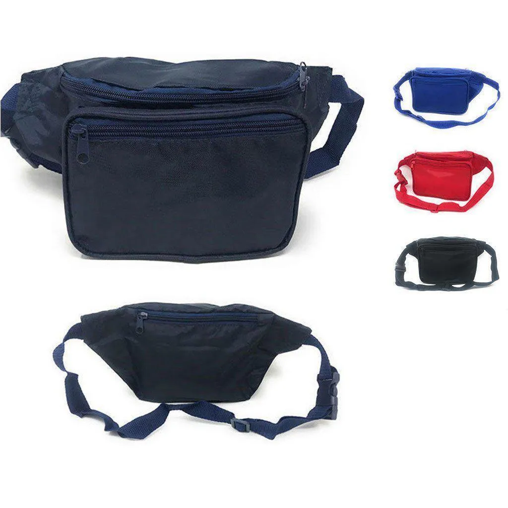 Fanny Pack Man Purse Travel Pouch Passport Id Money Holder Belt Bag 3 Pockets 42inch