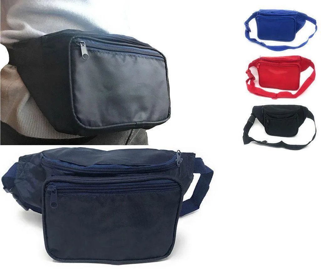 Fanny Pack Man Purse Travel Pouch Passport Id Money Holder Belt Bag 3 Pockets 42inch