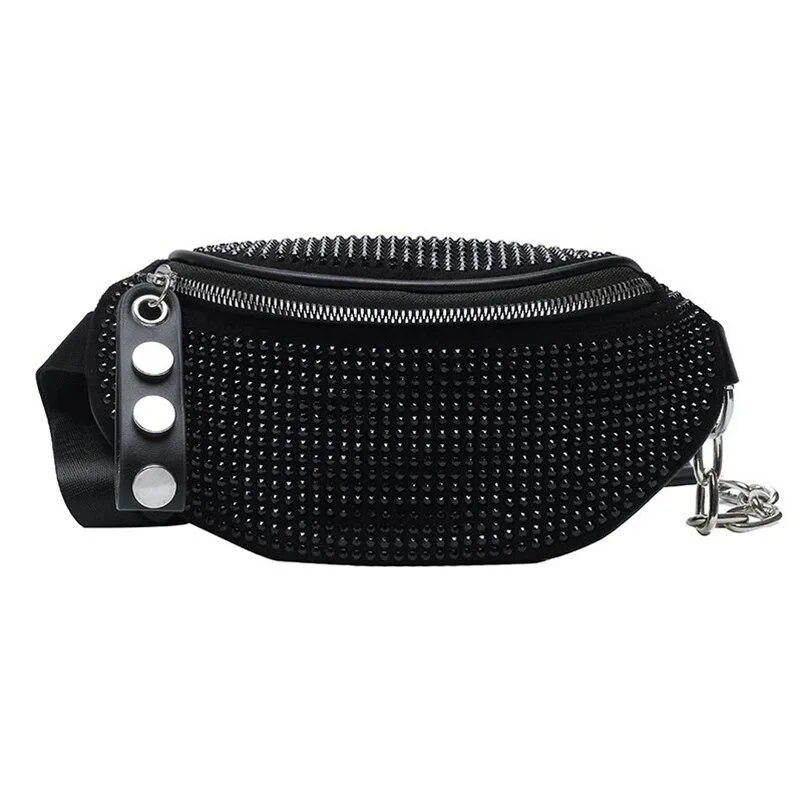 Fashionable Casual Women's Rhinestone Waist Pack