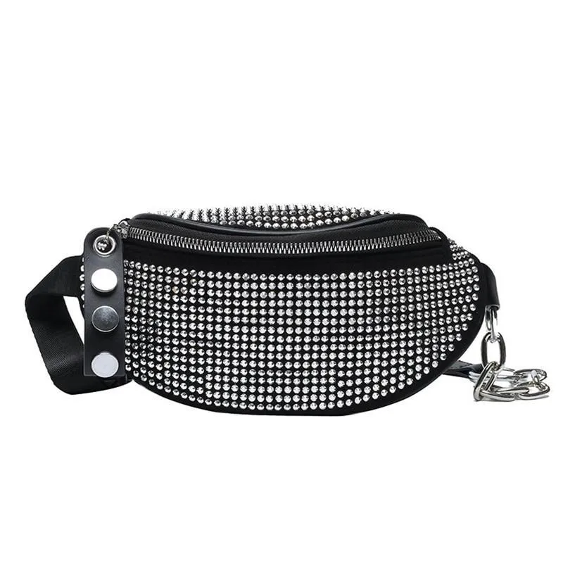 Fashionable Casual Women's Rhinestone Waist Pack