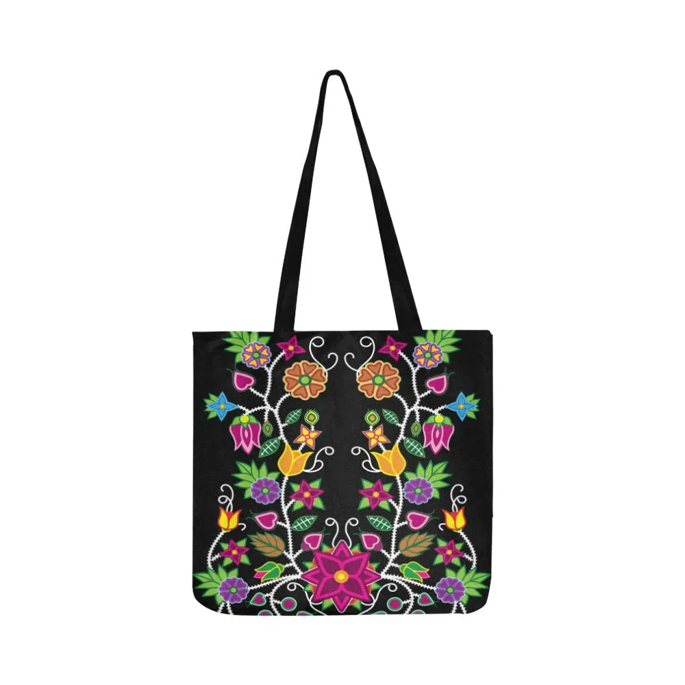 Floral Beadwork Reusable Shopping Bag (Two sides)