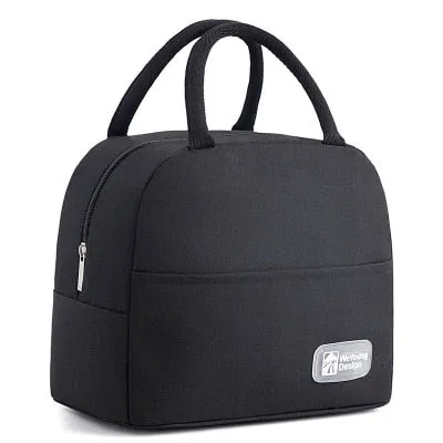 Functional Pattern Cooler Lunch Box Portable Insulated Canvas Lunch Bag Thermal Food Picnic Lunch Bags For Women Kids