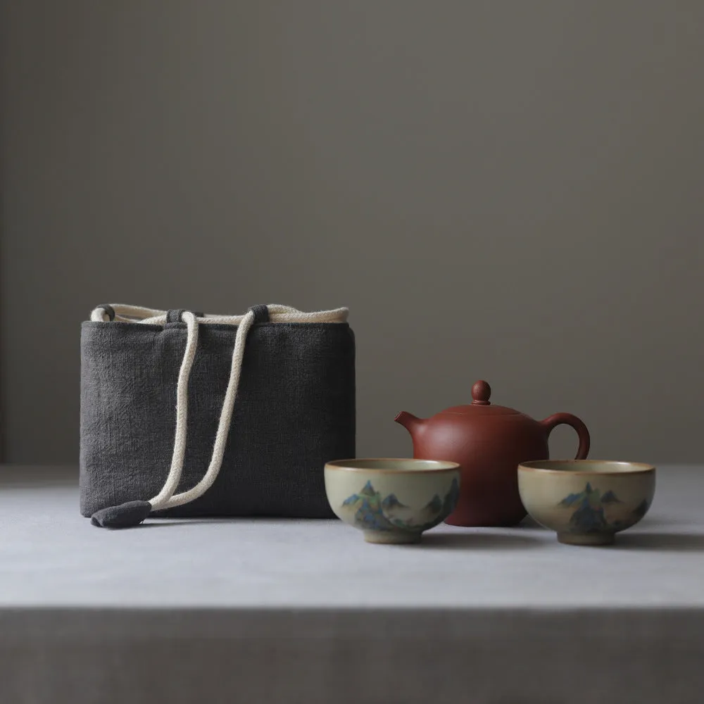 Gohobi Cotton Teaware Storage Travel Bag