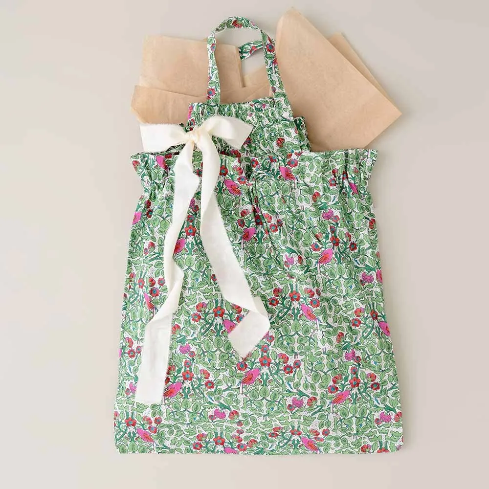 Green & Pink Bird Shopping Tote Bag