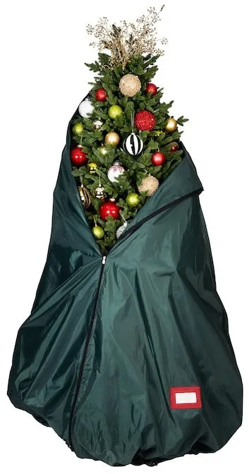 Green Collapsible Rolling Upright Christmas Tree Storage Bag With Rolling Tree Stand