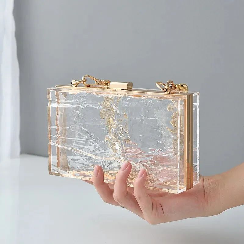 Green Pink Transparent Bag Acrylic Clutch Purse Party Bags For Women