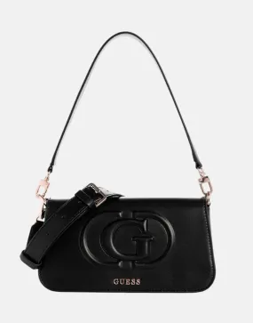 Guess Eco Mietta Black Flap Shoulder Bag