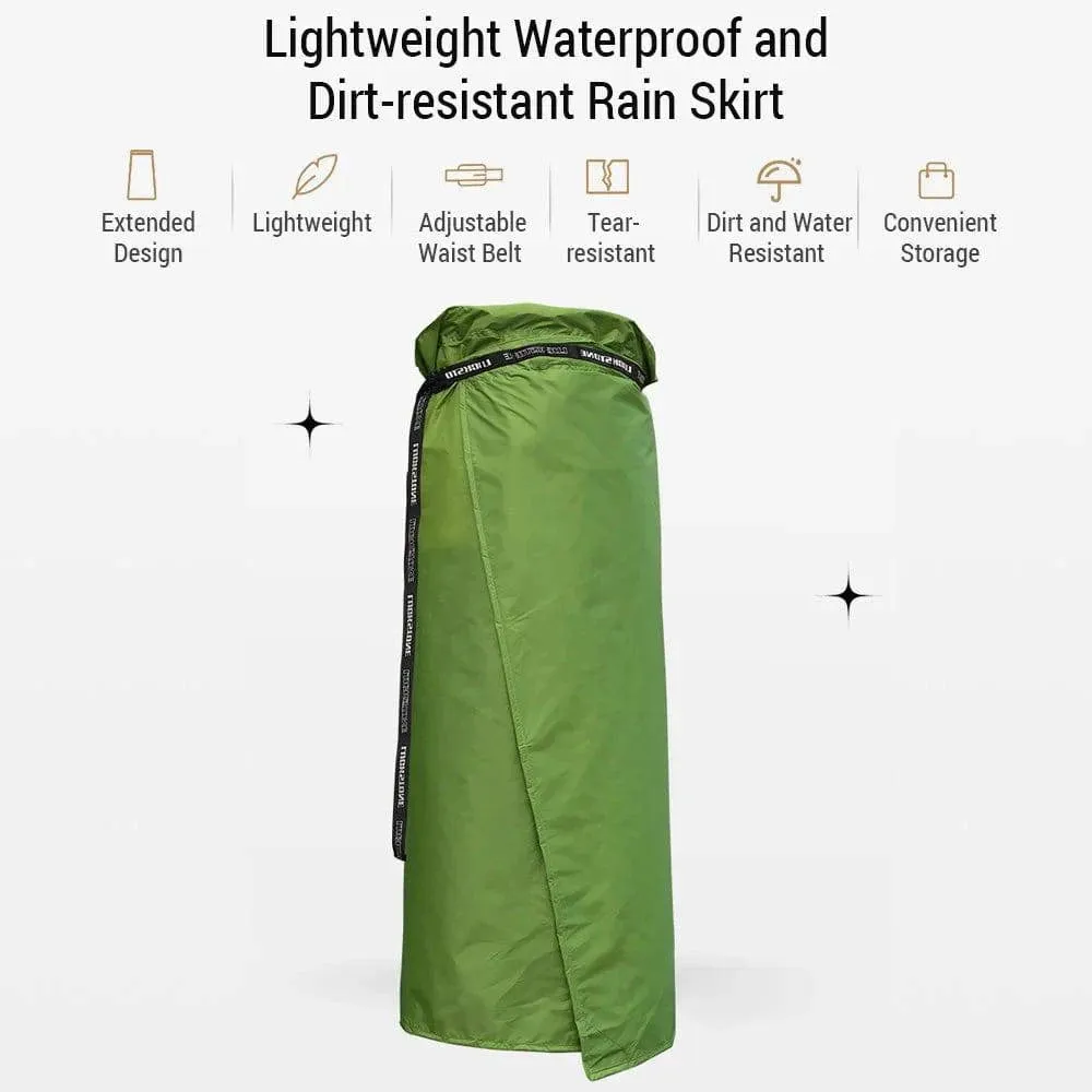 Half Body Rain Skirt Waterproof Rainwear Breathable Rain Kilt Lightweight Rain Gear for Camping Hiking