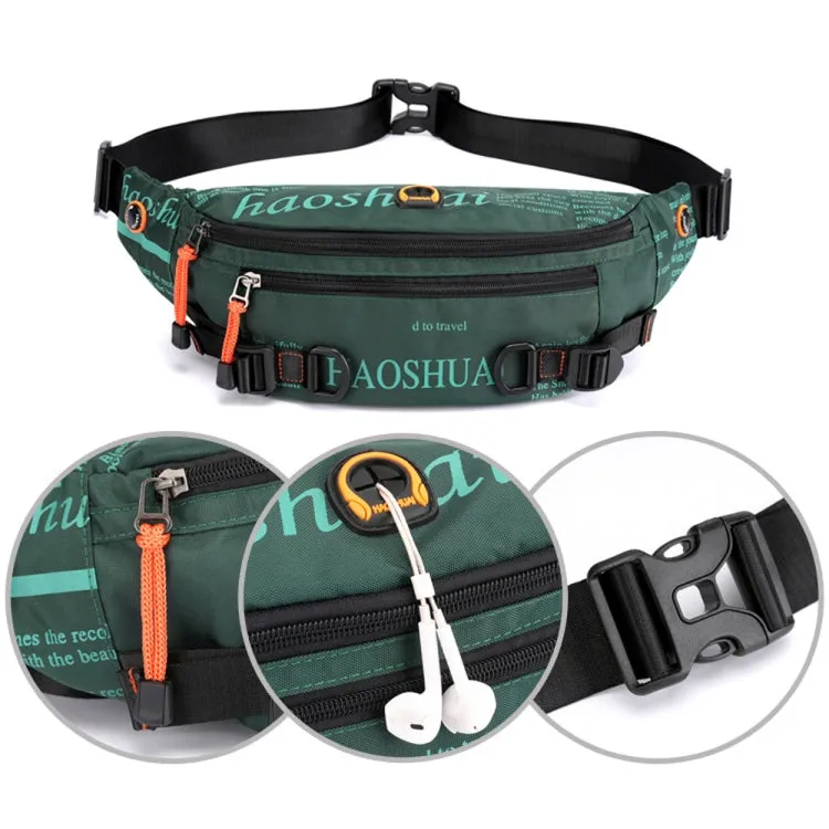 HAOSHUAI 5132 Outdoor Men Waist Bag Sports Running Chest Bag(Army Green)