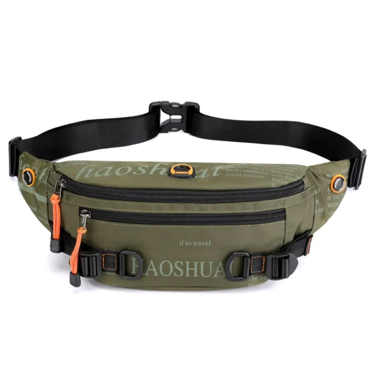 HAOSHUAI 5132 Outdoor Men Waist Bag Sports Running Chest Bag(Army Green)