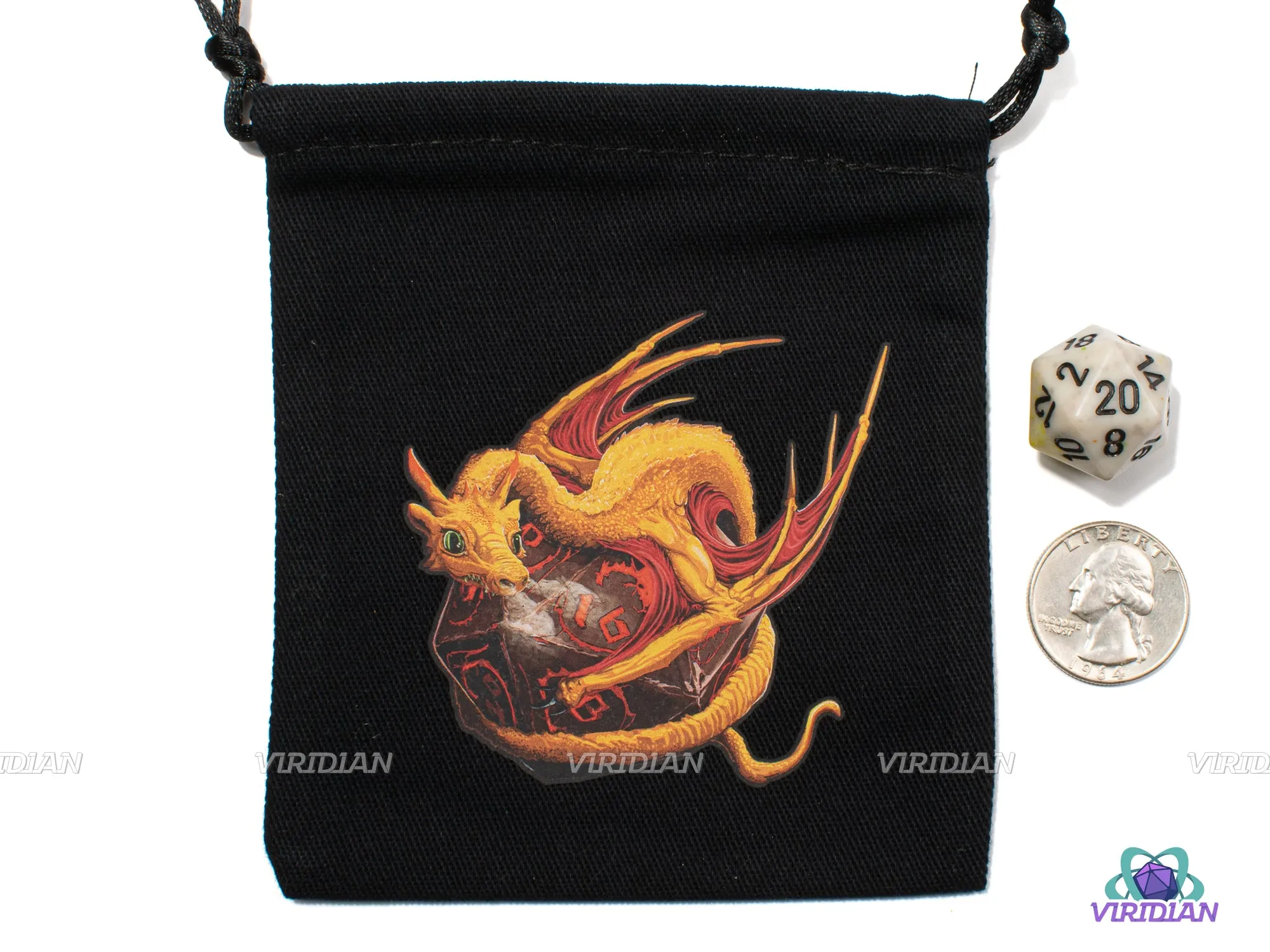 Hatchling & D20 | Black Dice Bag | Q Workshop