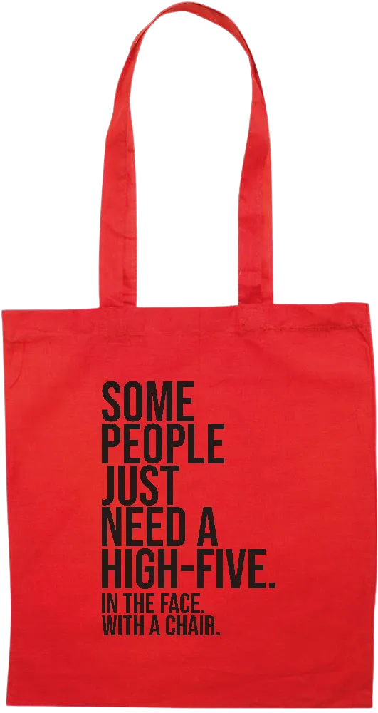 High Five In the Face Design - Premium colored cotton tote bag