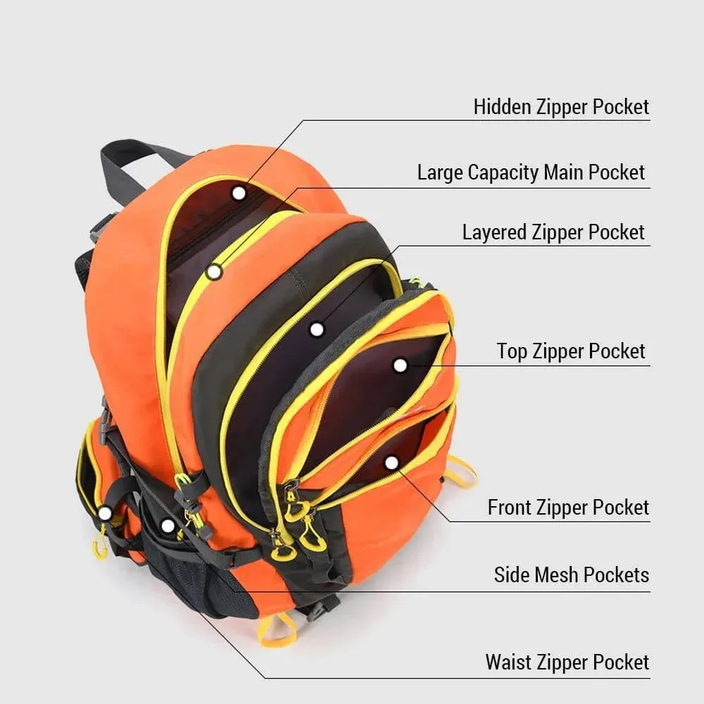 Hiking Backpack 40L Waterproof Outdoor Travel Daypack Multi Pocket Camping Backpack Equipped with thick Breathable Sponge Pads