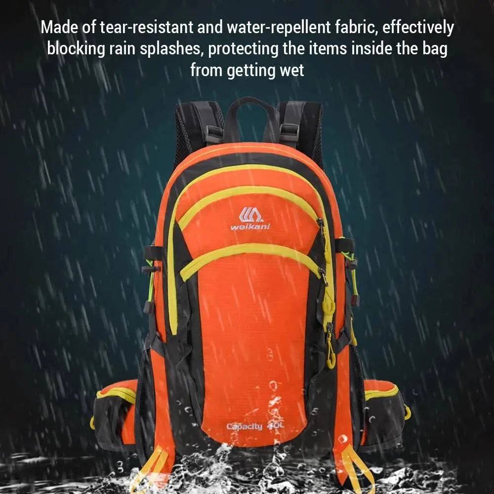 Hiking Backpack 40L Waterproof Outdoor Travel Daypack Multi Pocket Camping Backpack Equipped with thick Breathable Sponge Pads