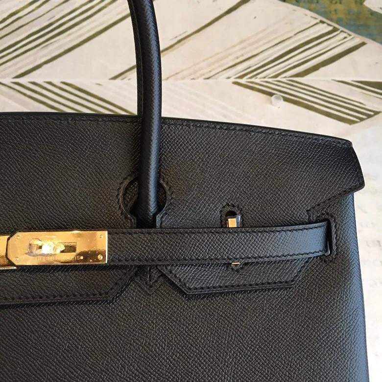 HM Birkin Black For Women Gold Toned Hardware 13.8in/35cm