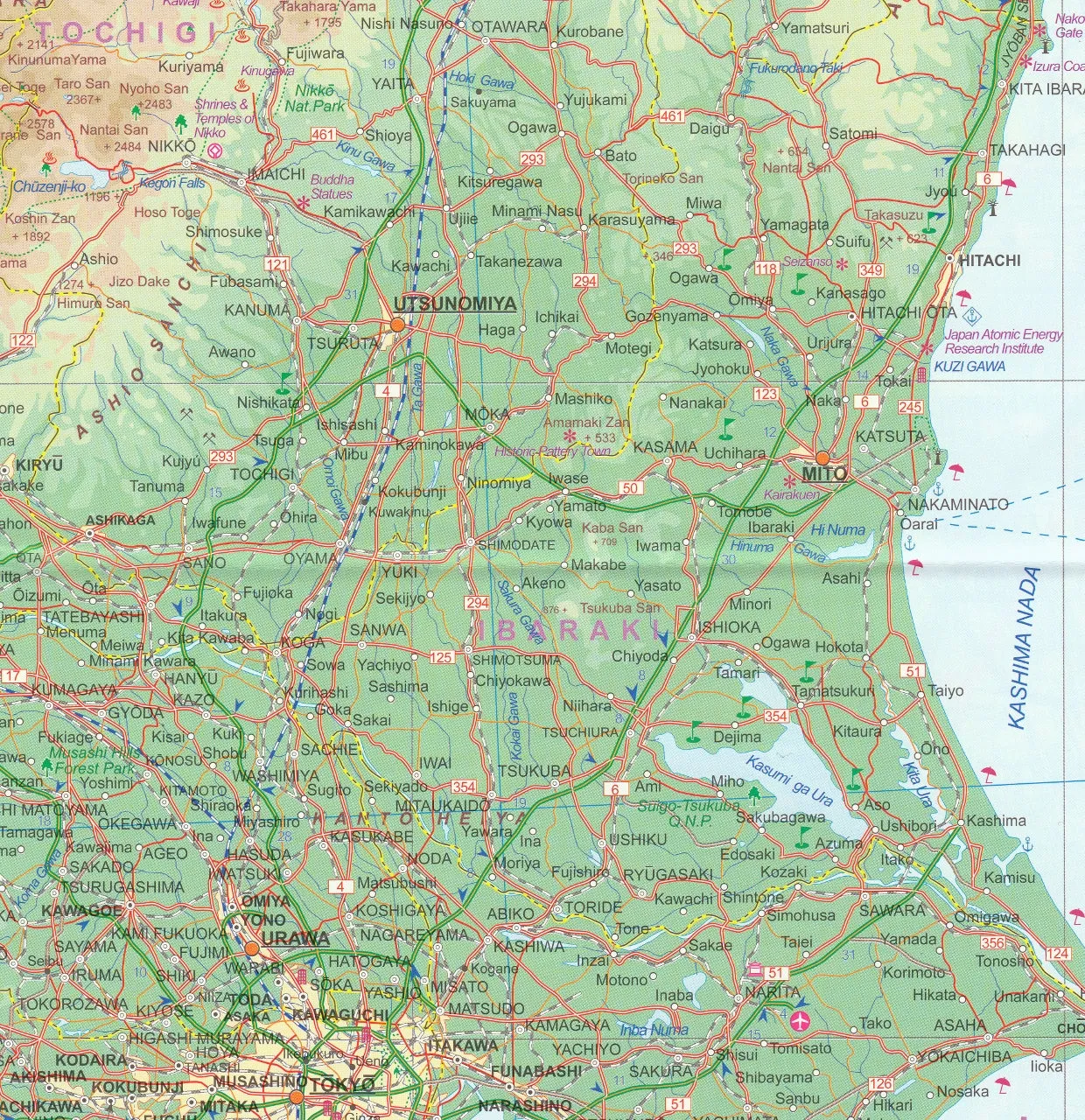 Japan Tokyo and Kanto/Chubu Region ITMB Map