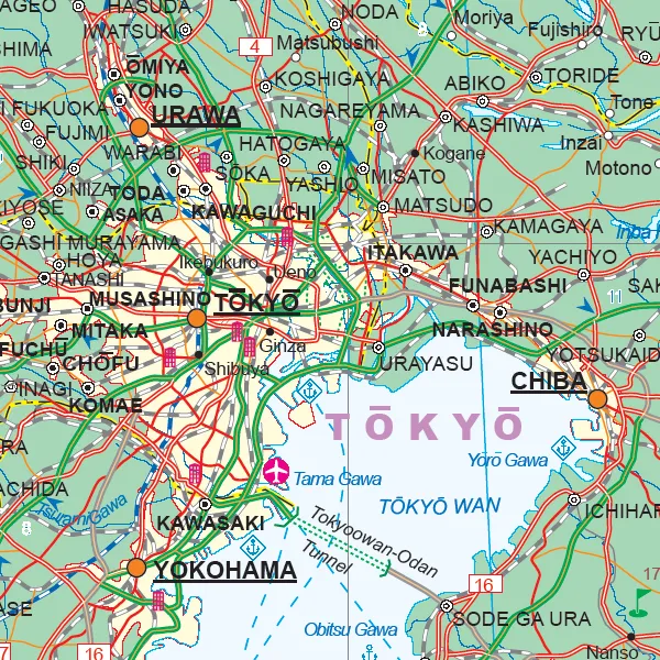 Japan Tokyo and Kanto/Chubu Region ITMB Map