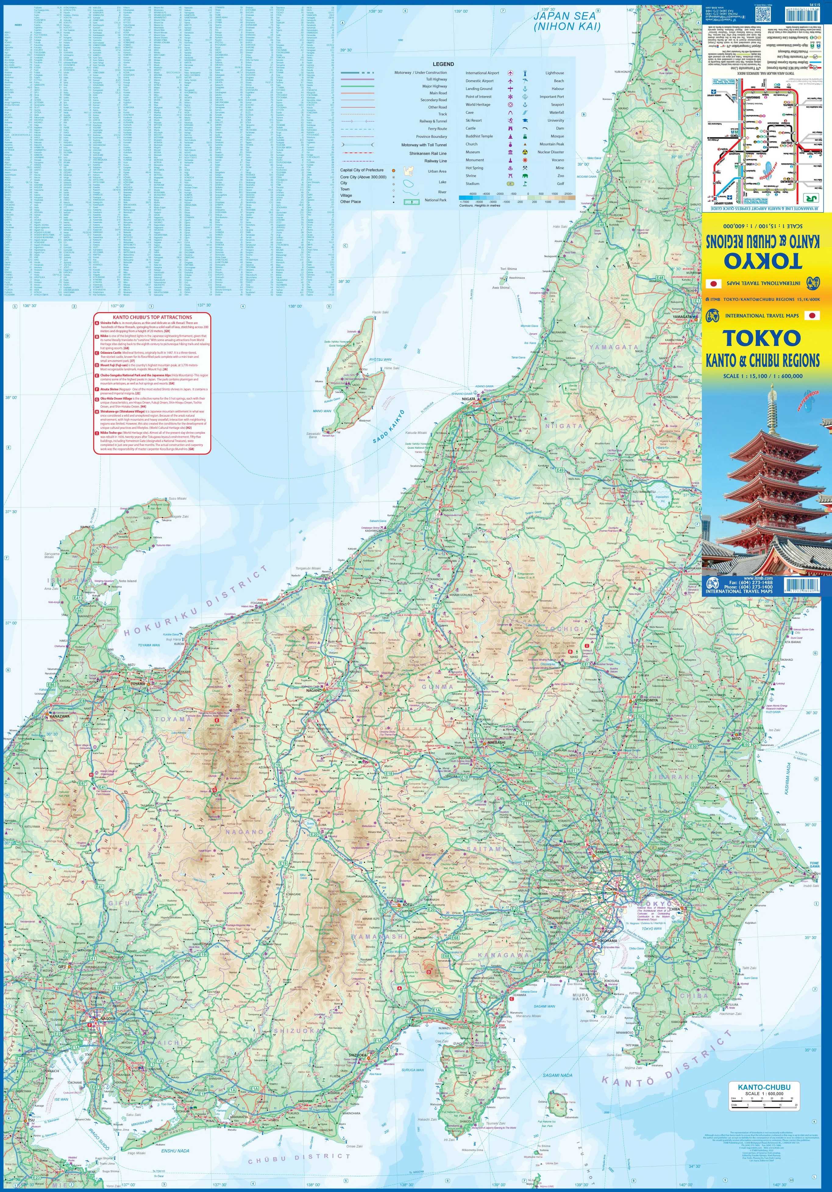 Japan Tokyo and Kanto/Chubu Region ITMB Map