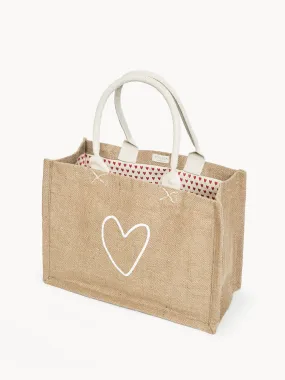 Jute Canvas Shopping Bag | Love