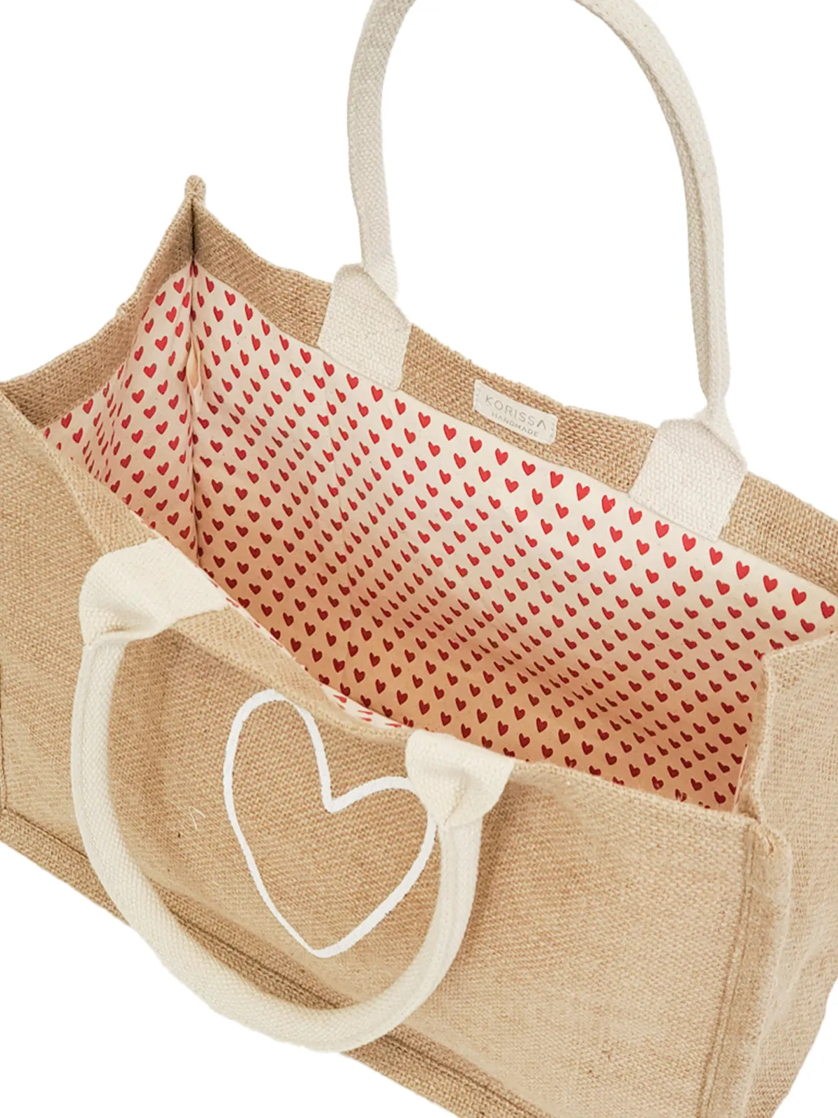 Jute Canvas Shopping Bag | Love