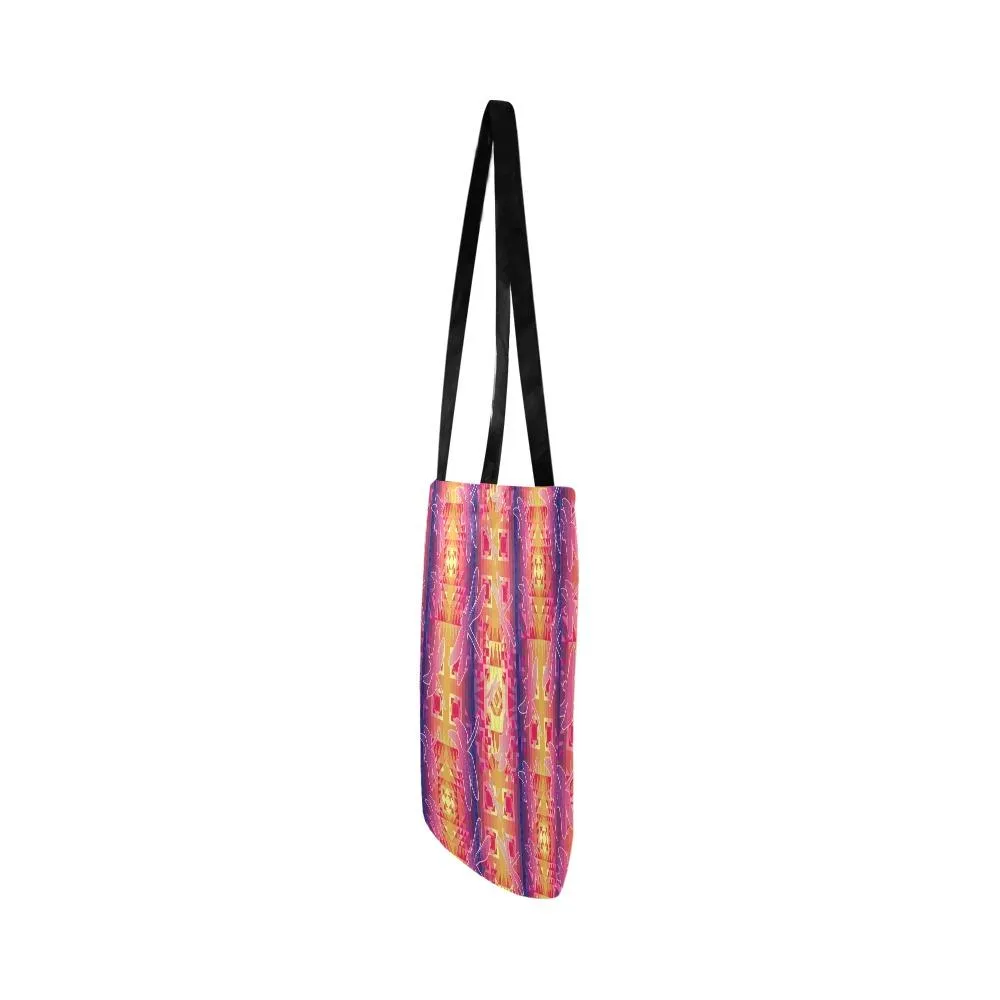 Kaleidoscope Dragonfly Reusable Shopping Bag (Two sides)