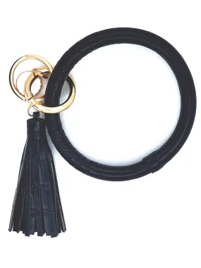 KC-8845 Crocodile Black Wristlet Key Chain