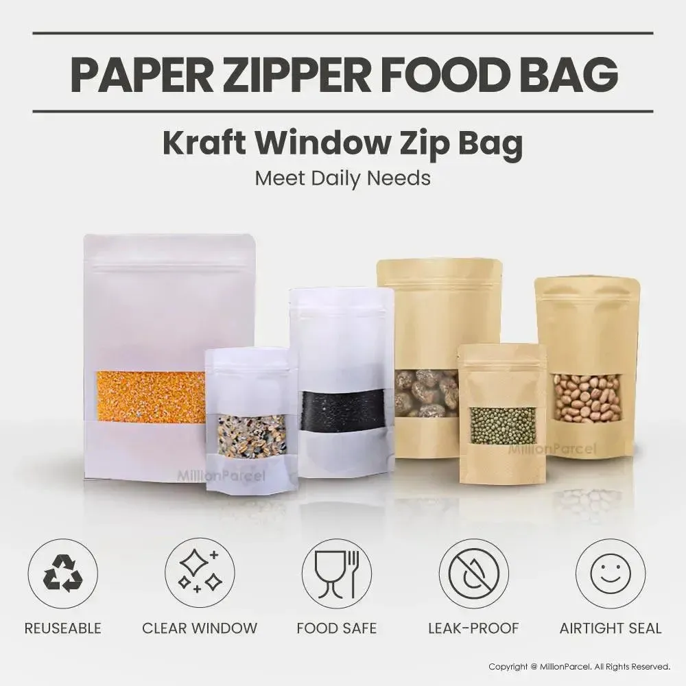 Kraft Zipper Food Bag