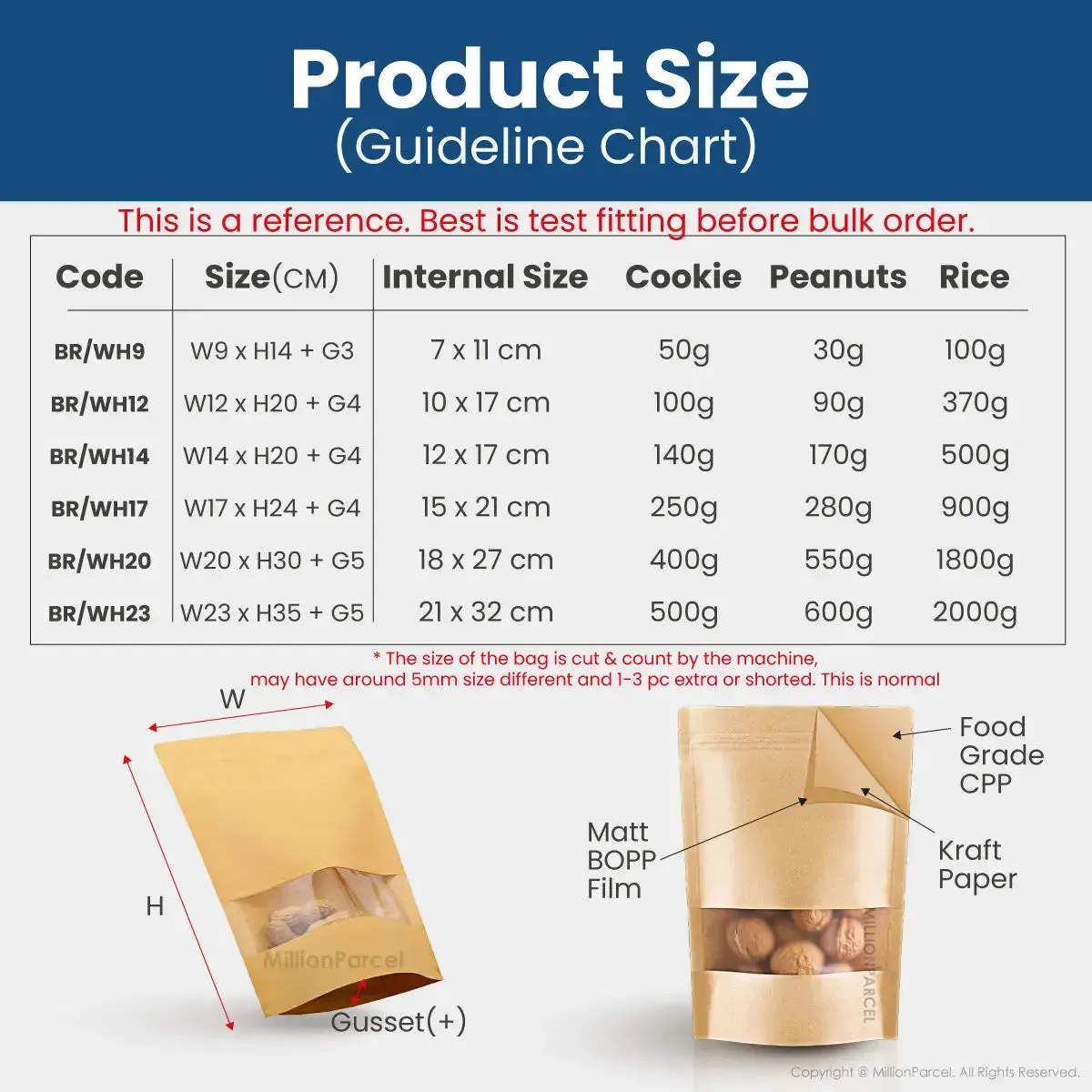 Kraft Zipper Food Bag