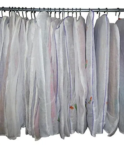 Kuber Industries 12 Piece Non Woven Hanging Saree Cover, White,Standard,KI06336