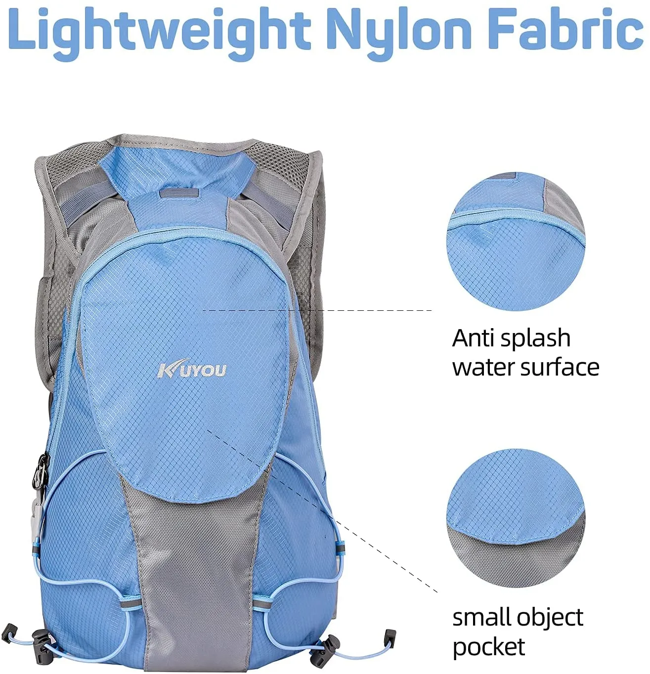 KUYOU Hydration Pack with 1.5L Hydration Bladder