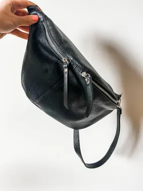 Leather Crescent Crossbody Bag