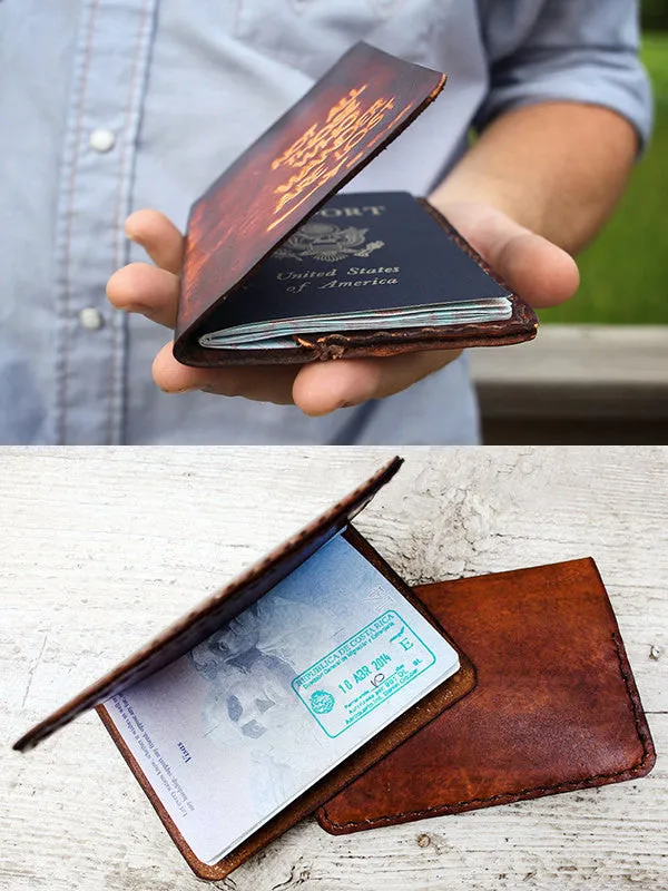 Leather Passport Holder, Unique Travel Gift