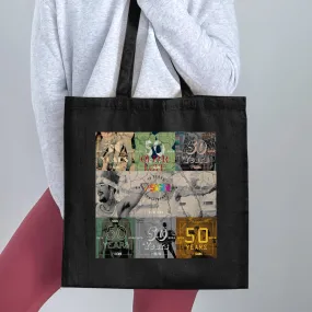 Limited Edition - Seattle Gay News 50 Years Collage, Book Tote Bag, Vintage Photos, SGN Eco Conscious Shopping Bag