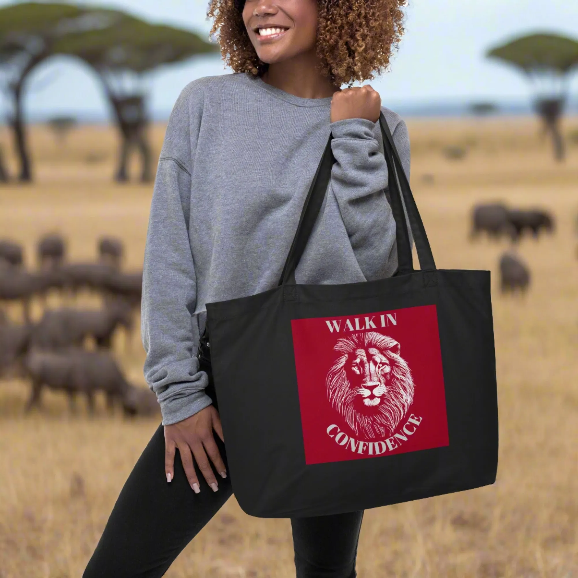 Lion power, Large organic tote bag