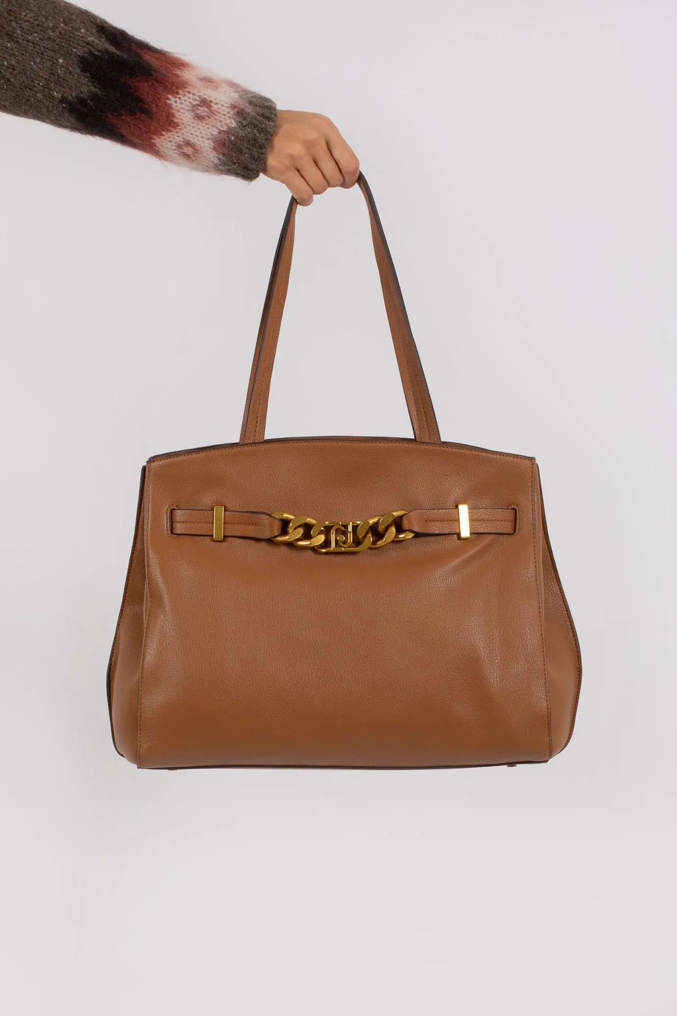 Liu Jo Tote Bag Con Catena Marrone Donna