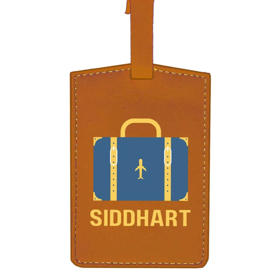 Luggage Tag with Name Custom Design PU Leather Bag Name Tags