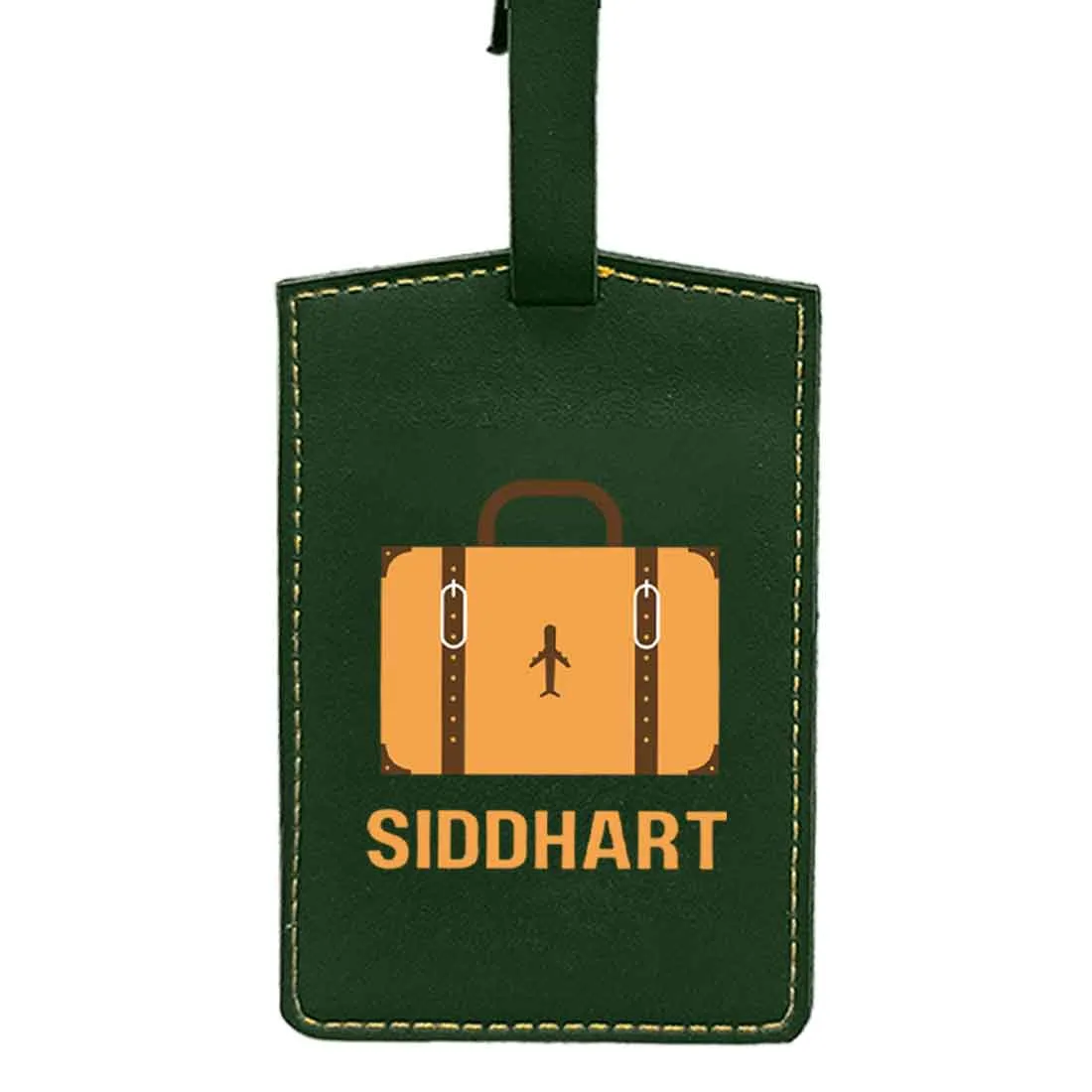 Luggage Tag with Name Custom Design PU Leather Bag Name Tags