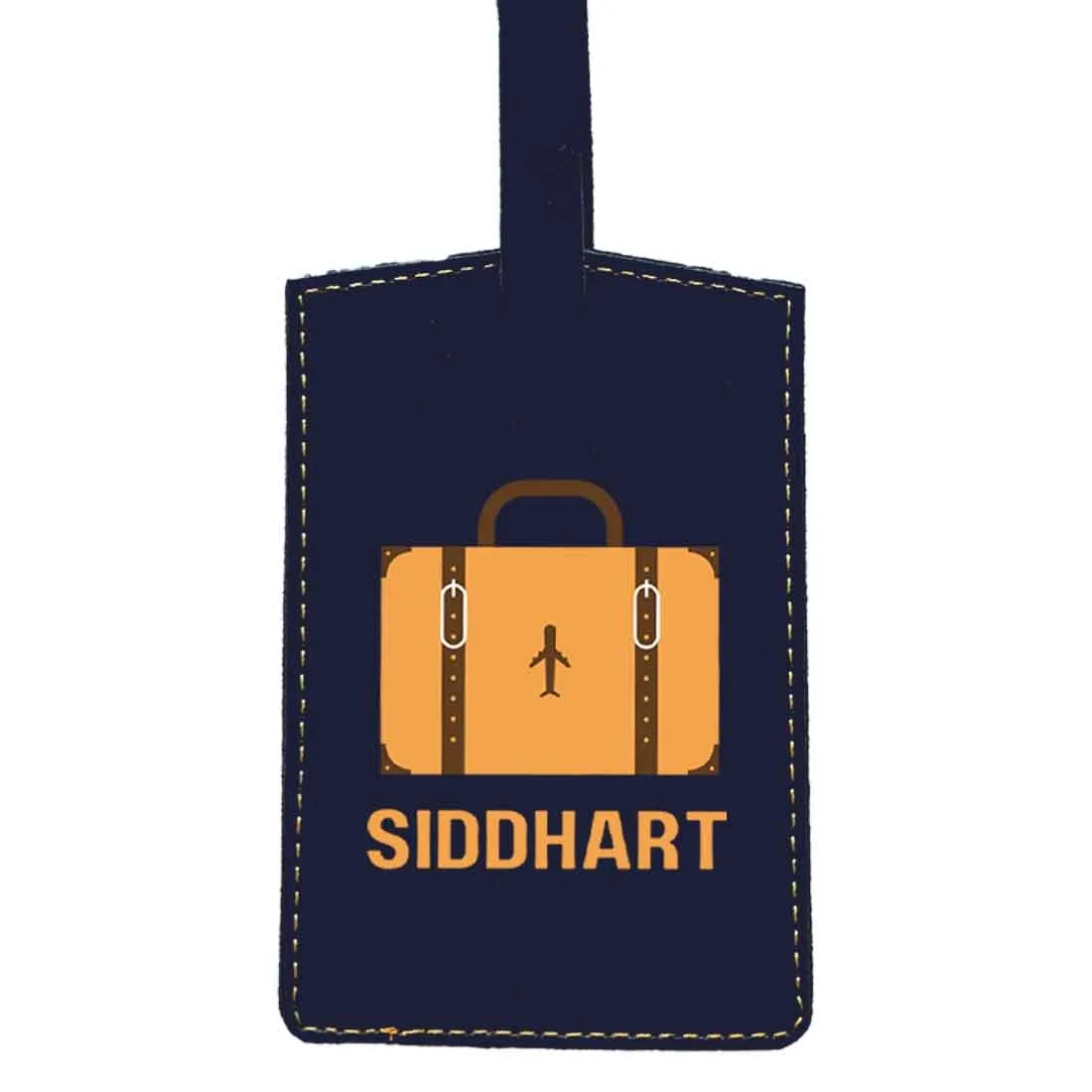 Luggage Tag with Name Custom Design PU Leather Bag Name Tags