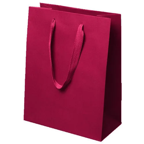 Manhattan Twill Handle Shopping Bags- Dark Red - 10.0 x 5.0 x 13.0