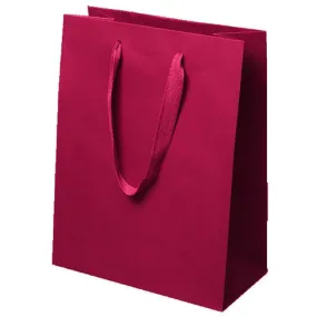 Manhattan Twill Handle Shopping Bags- Dark Red - 10.0 x 5.0 x 13.0