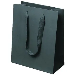 Manhattan Twill Handle Shopping Bags-Gray- 10.0 x 5.0 x 13.0