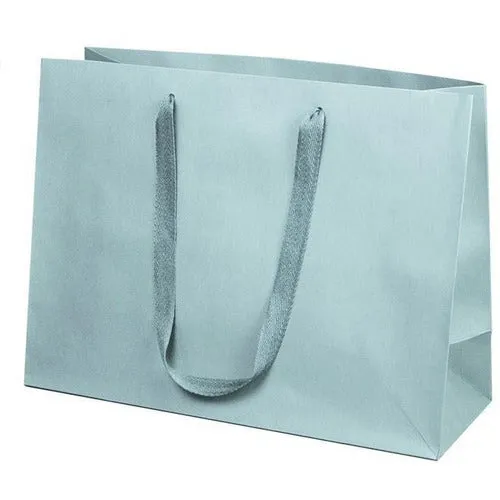 Manhattan Twill Handle Shopping Bags-Light Gray - 16.0 x 6.0 x 12.0