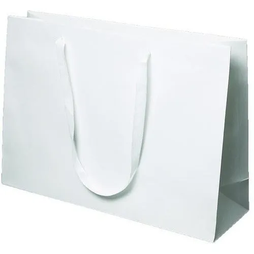 Manhattan Twill Handle Shopping Bags-White- 20.0 x 6.0 x 14.0