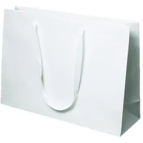 Manhattan Twill Handle Shopping Bags-White- 20.0 x 6.0 x 14.0